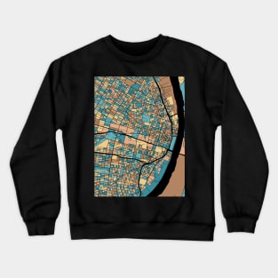 St. Louis Map Pattern in Mid Century Pastel Crewneck Sweatshirt